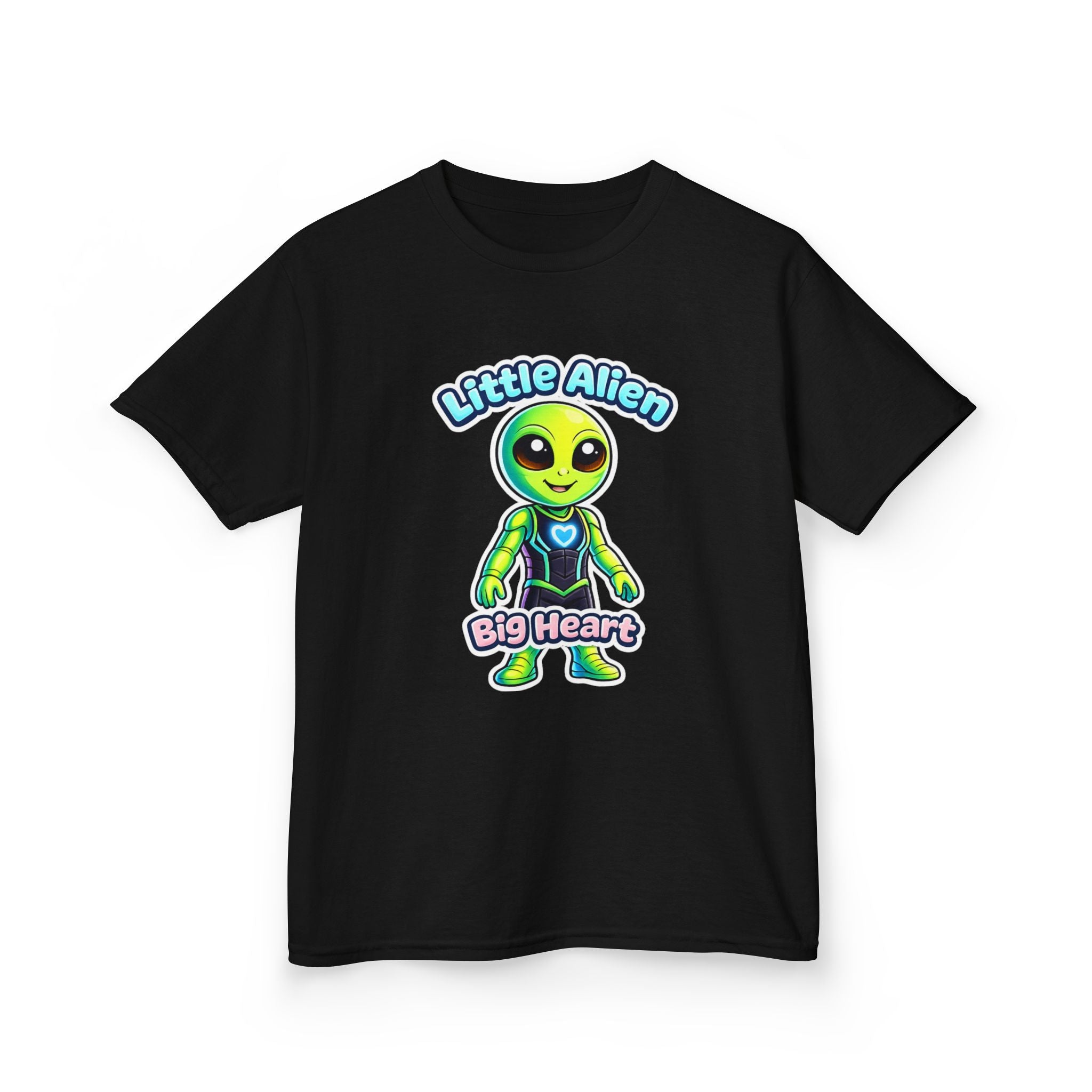 Kids Alien T-Shirt — 'Little Alien, Big Heart' Cute Space Graphic Tee