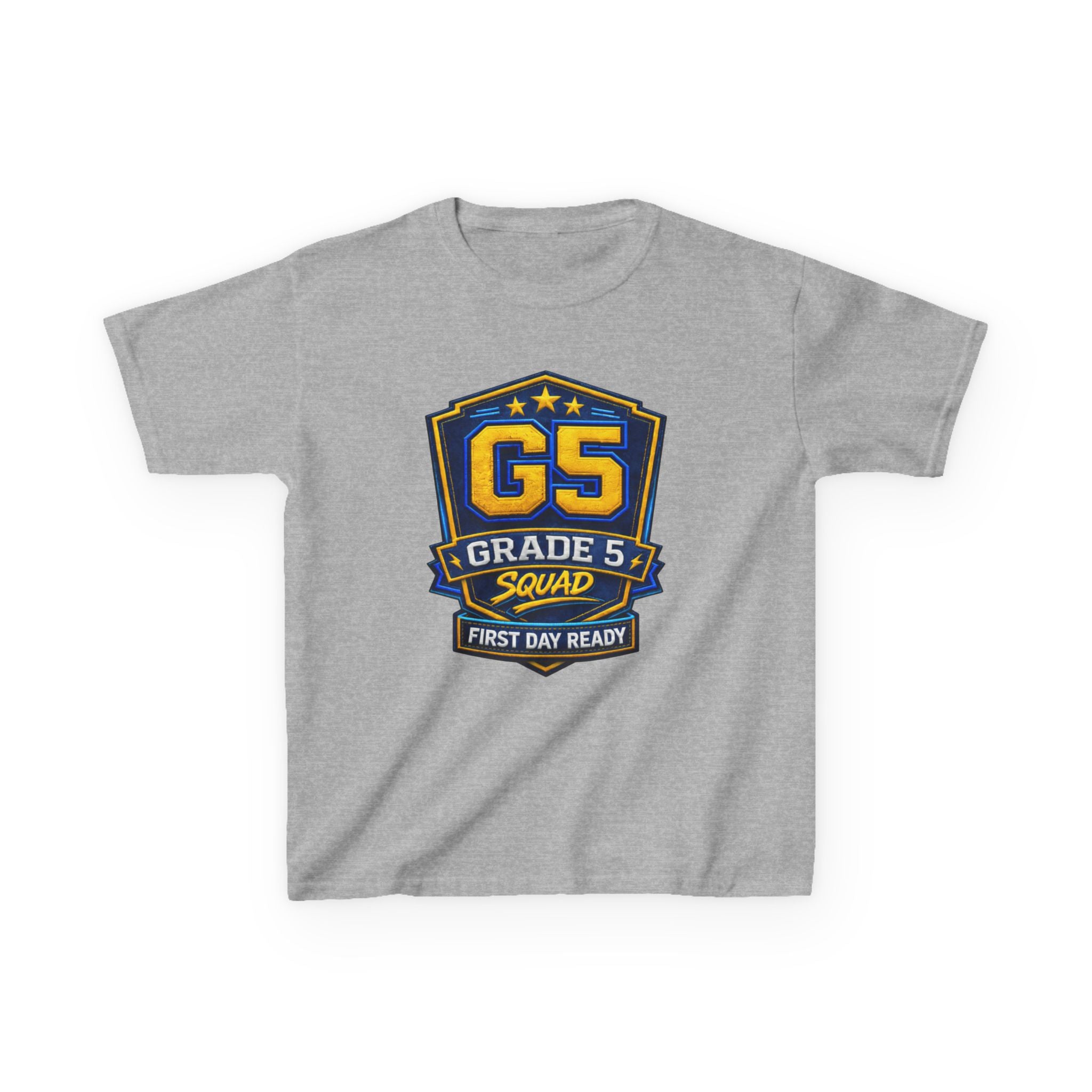 Kids Grade 5 T-Shirt — 'G5 Squad' First Day Ready Back-to-School Graphic Tee