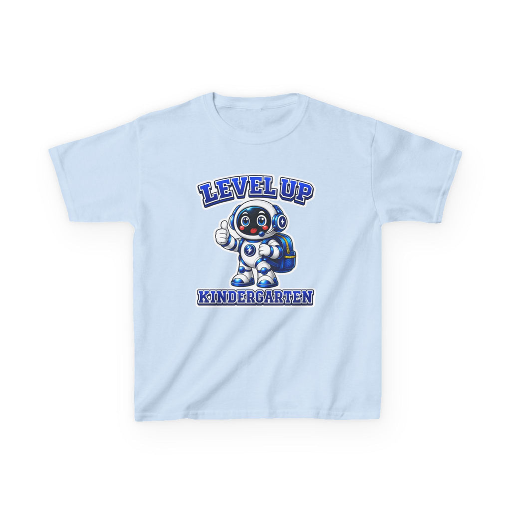 Kids Level Up Kindergarten T-Shirt — 'Level Up Kindergarten' Robot First Day Graphic Tee
