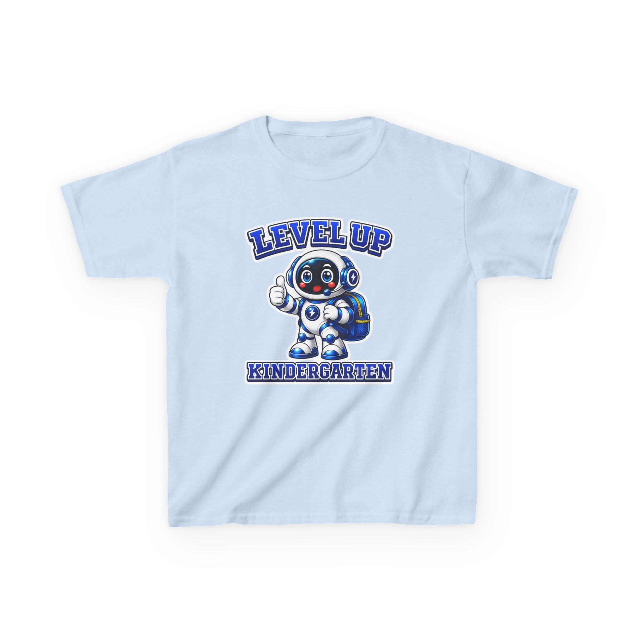 Kids Level Up Kindergarten T-Shirt — 'Level Up Kindergarten' Robot First Day Graphic Tee