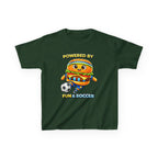 Kids Soccer T-Shirt — 'Powered by Fun & Soccer' Burger Graphic Tee