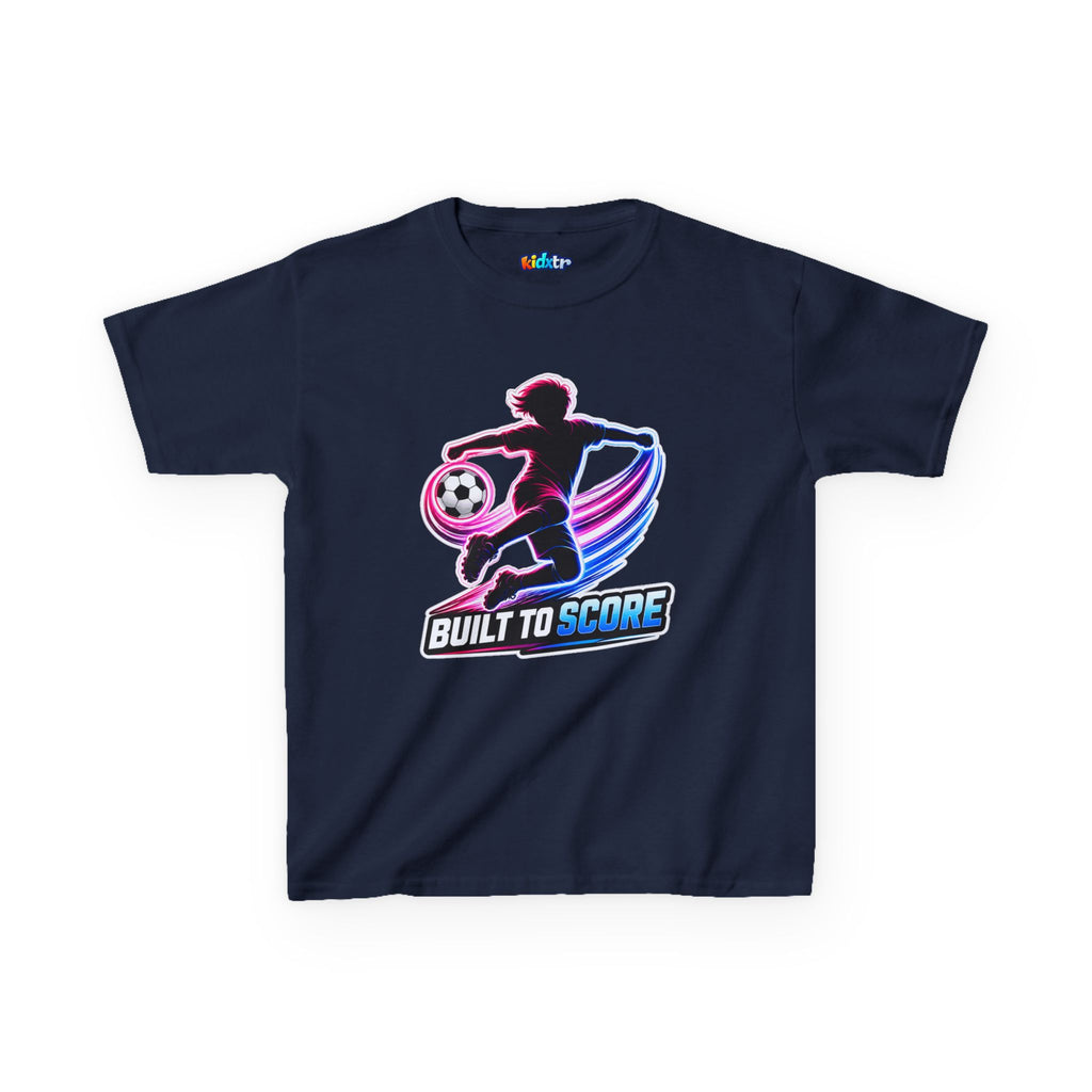 Kidxtr™ Kids Soccer T-Shirt — 'Built to Score' Soccer Graphic Tee