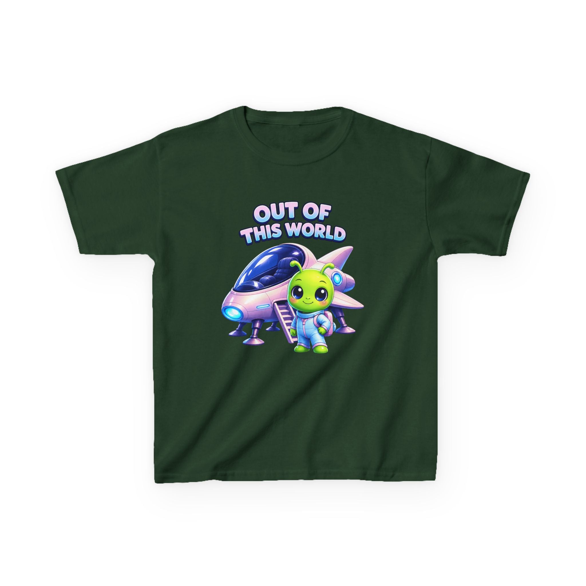 Kids T-Shirt - "Out of This World" Alien Spaceship Graphic Tee