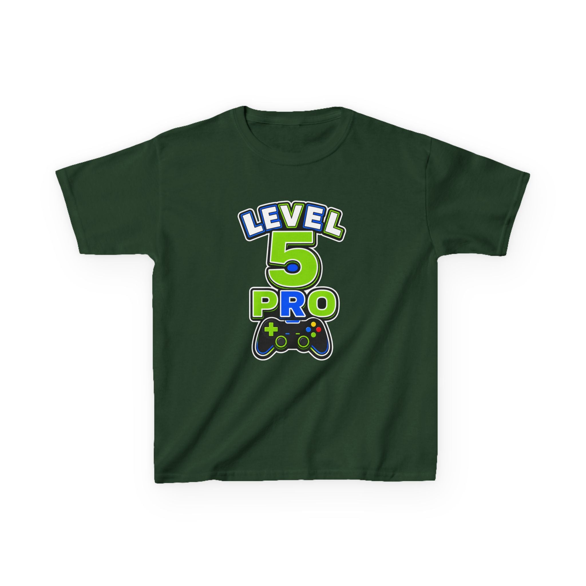 Kids Birthday Gaming T-Shirt — 'Level 5 Pro' Gamer Graphic Tee