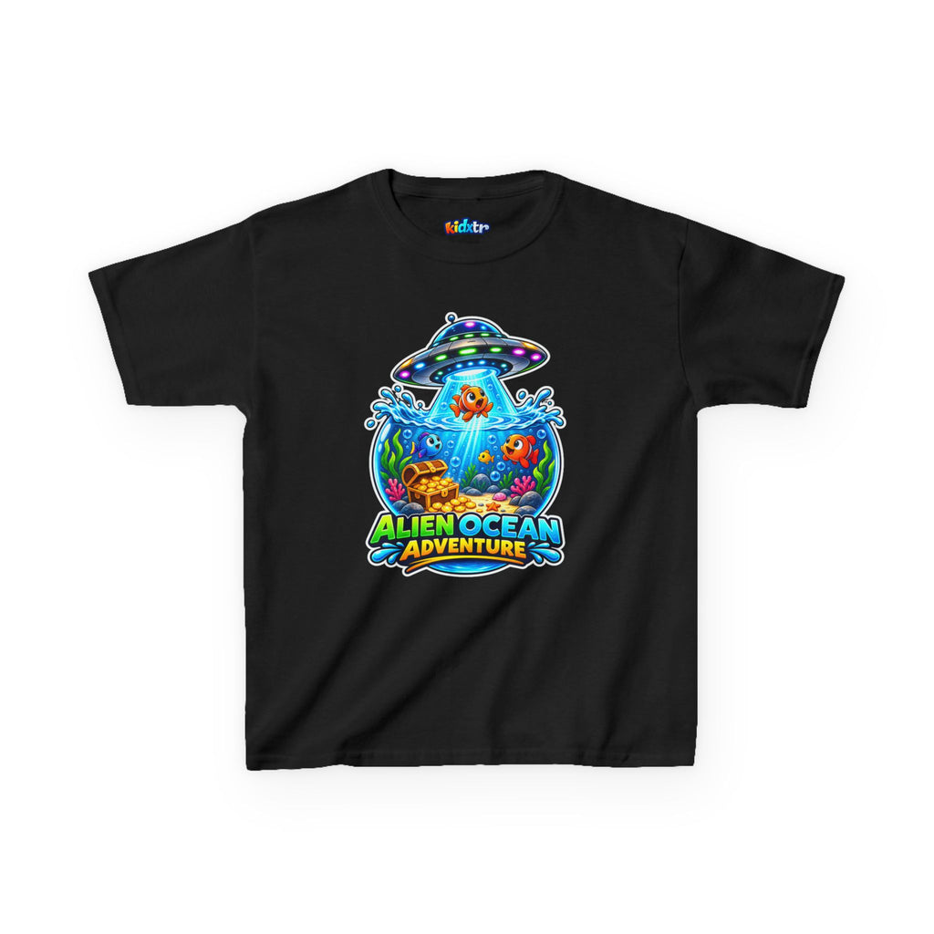 Kidxtr™ Kids Alien T-Shirt — 'Alien Ocean Adventure' UFO Fish Graphic Tee