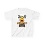 Kids Birthday Gaming T-Shirt — 'Level 6 Champion' Game Controller Graphic Tee