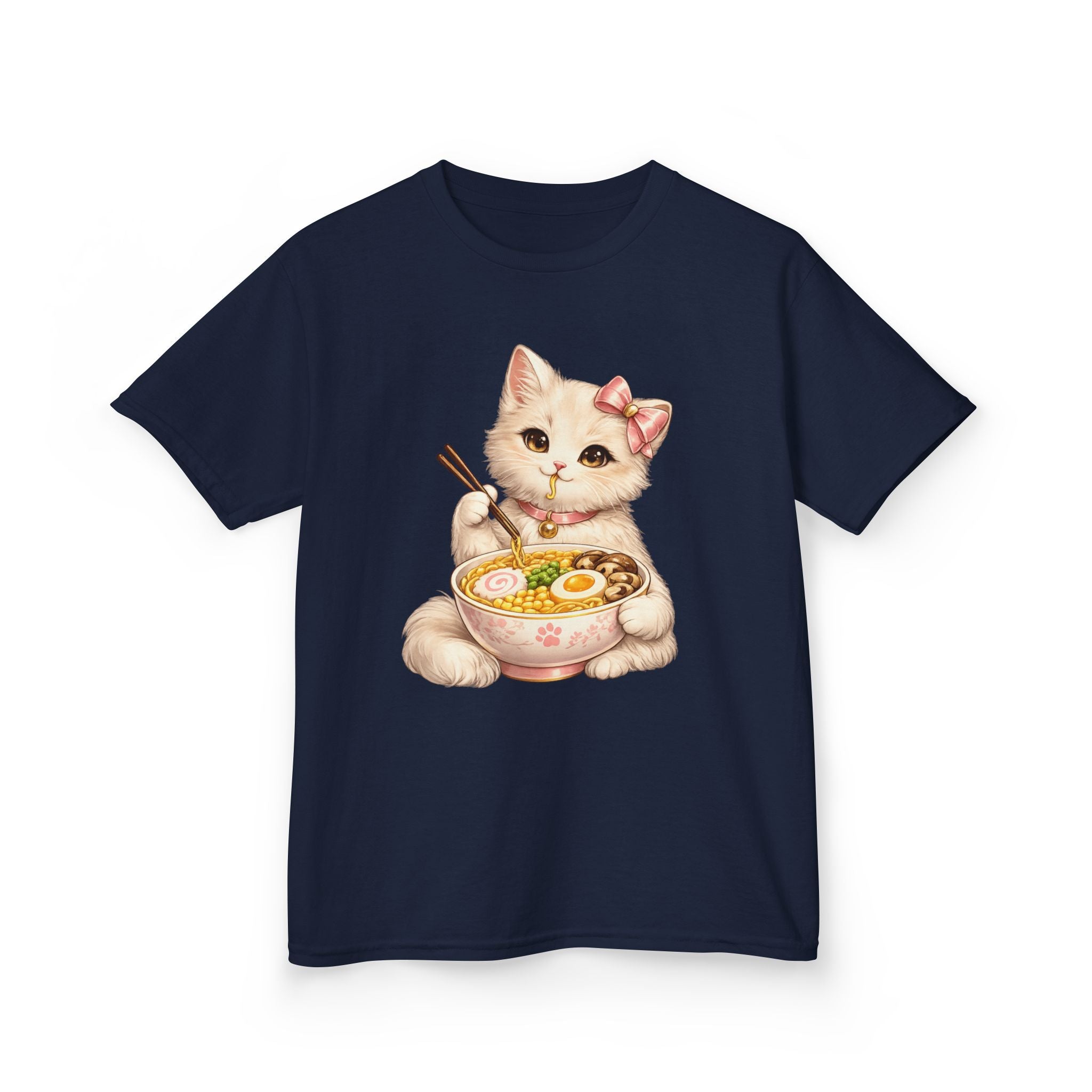 Kids Ramen T-Shirt — 'Ramen Lover' Cute Kitten Eating Ramen Graphic Tee