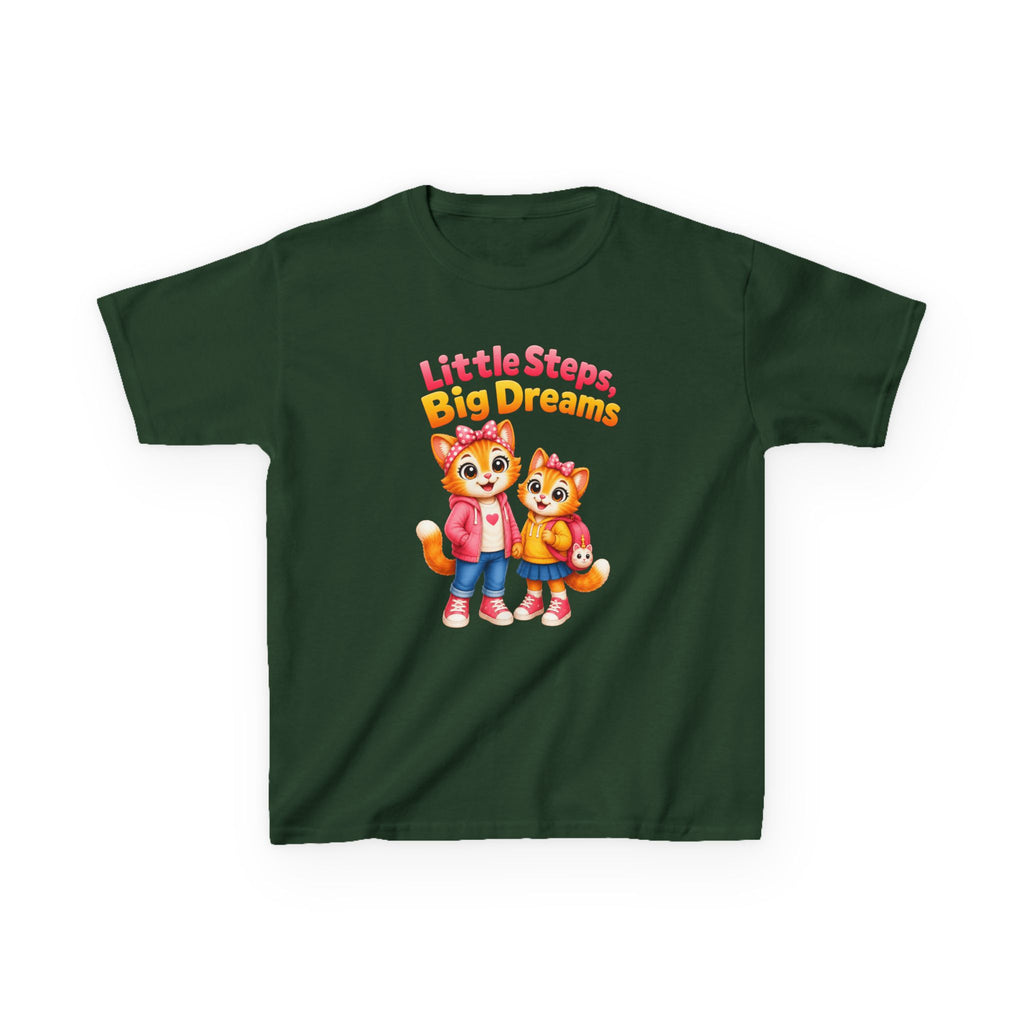 Kids Fox T-Shirt — 'Little Steps, Big Dreams' Cute Foxes Preschool Graphic Tee