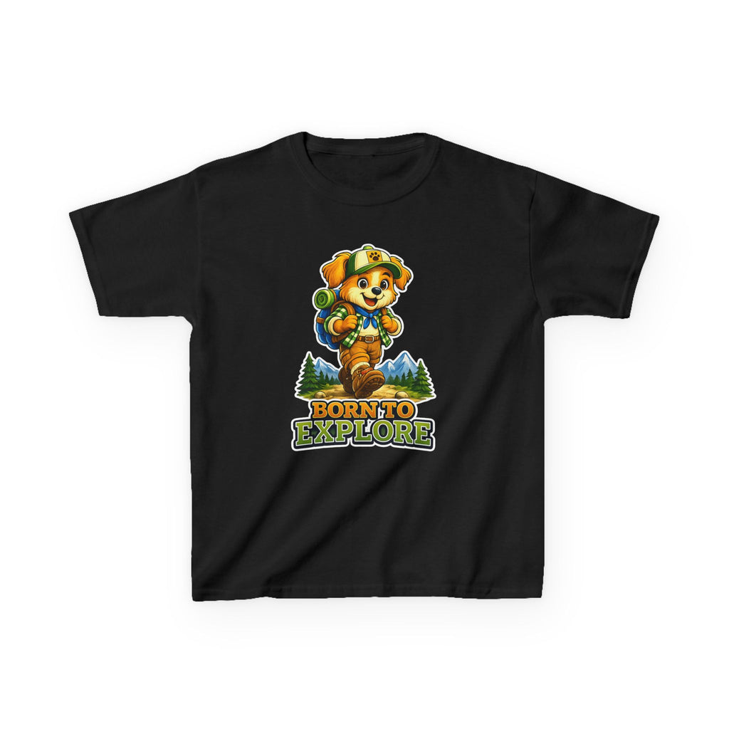 Kids Adventure T-Shirt — 'Born to Explore' Adventure Puppy Graphic Tee