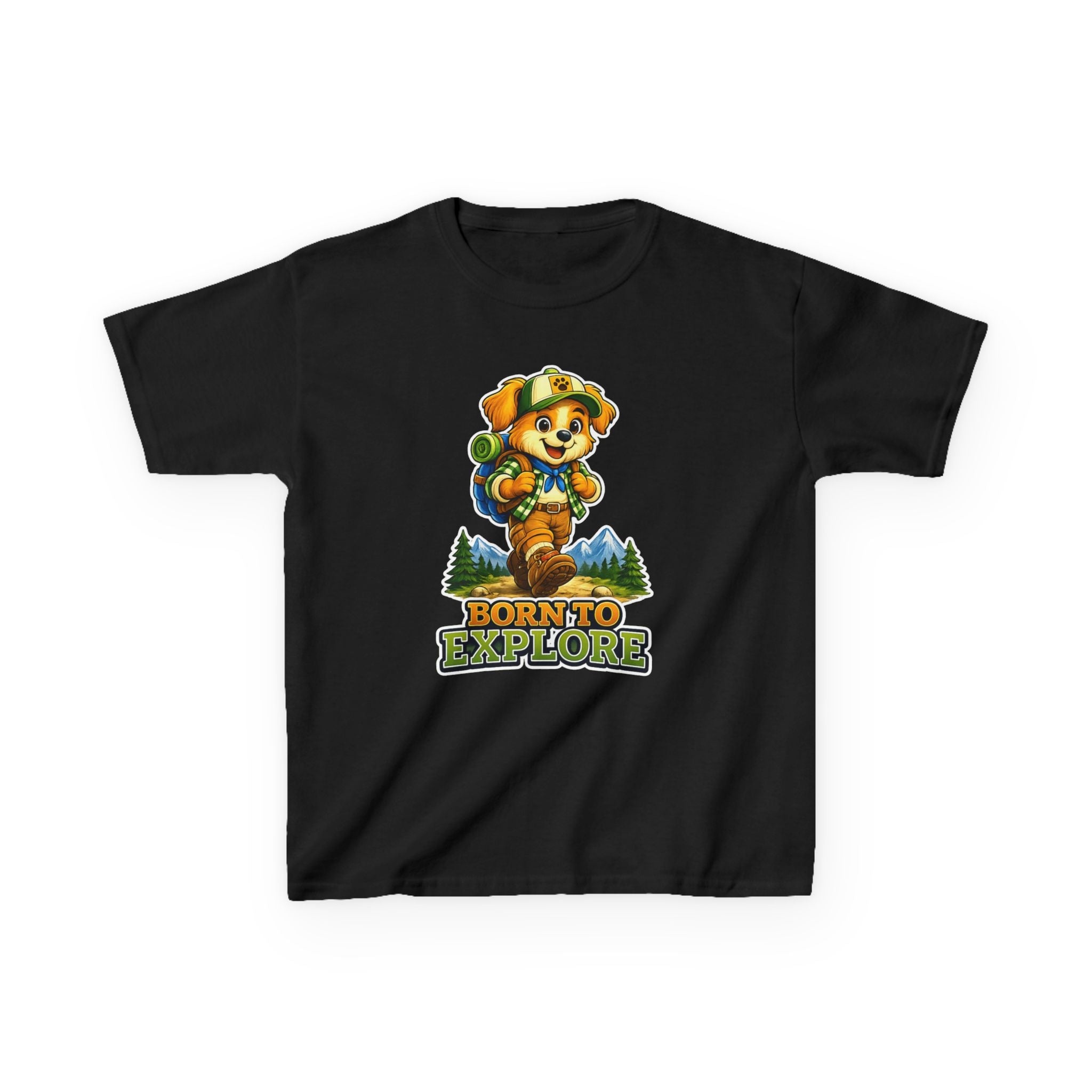 Kids Adventure T-Shirt — 'Born to Explore' Adventure Puppy Graphic Tee