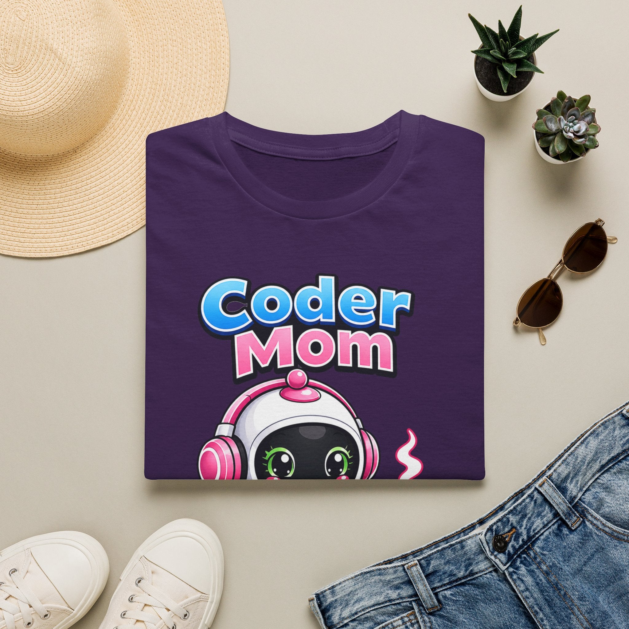 Kidxtr™ Mom Coding T-Shirt — 'Building Futures' Coder Mom Robot Graphic Tee