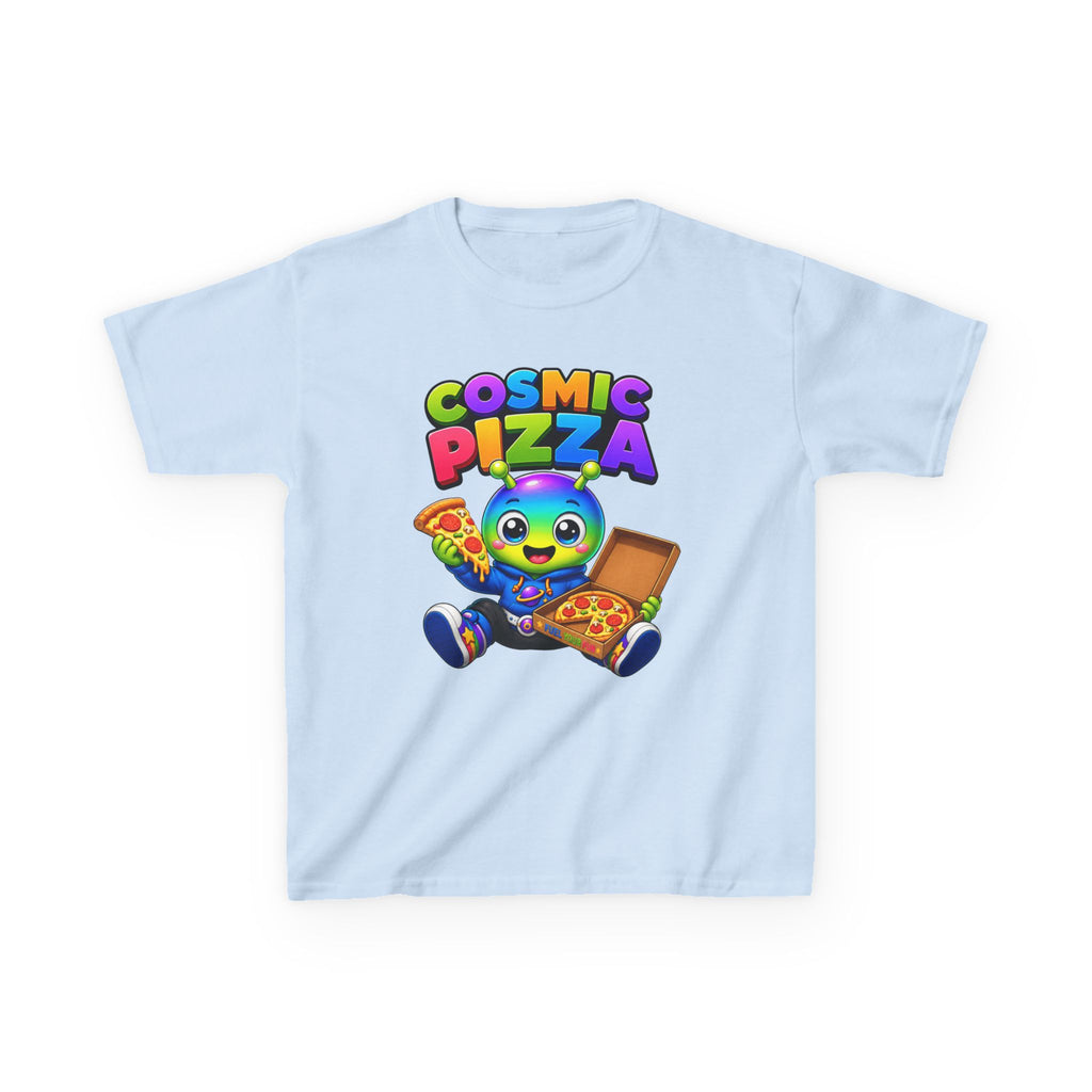 Kids Cosmic Pizza T-Shirt — 'Cosmic Pizza' Cute Alien Eating Pizza Graphic Tee