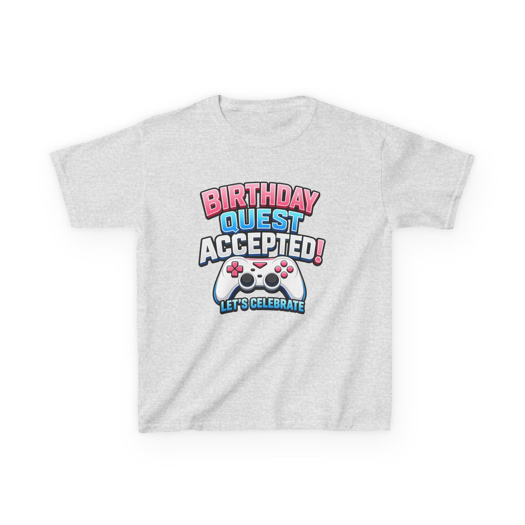 Kids Birthday T-Shirt — 'Birthday Quest' Gamer Controller Graphic Tee