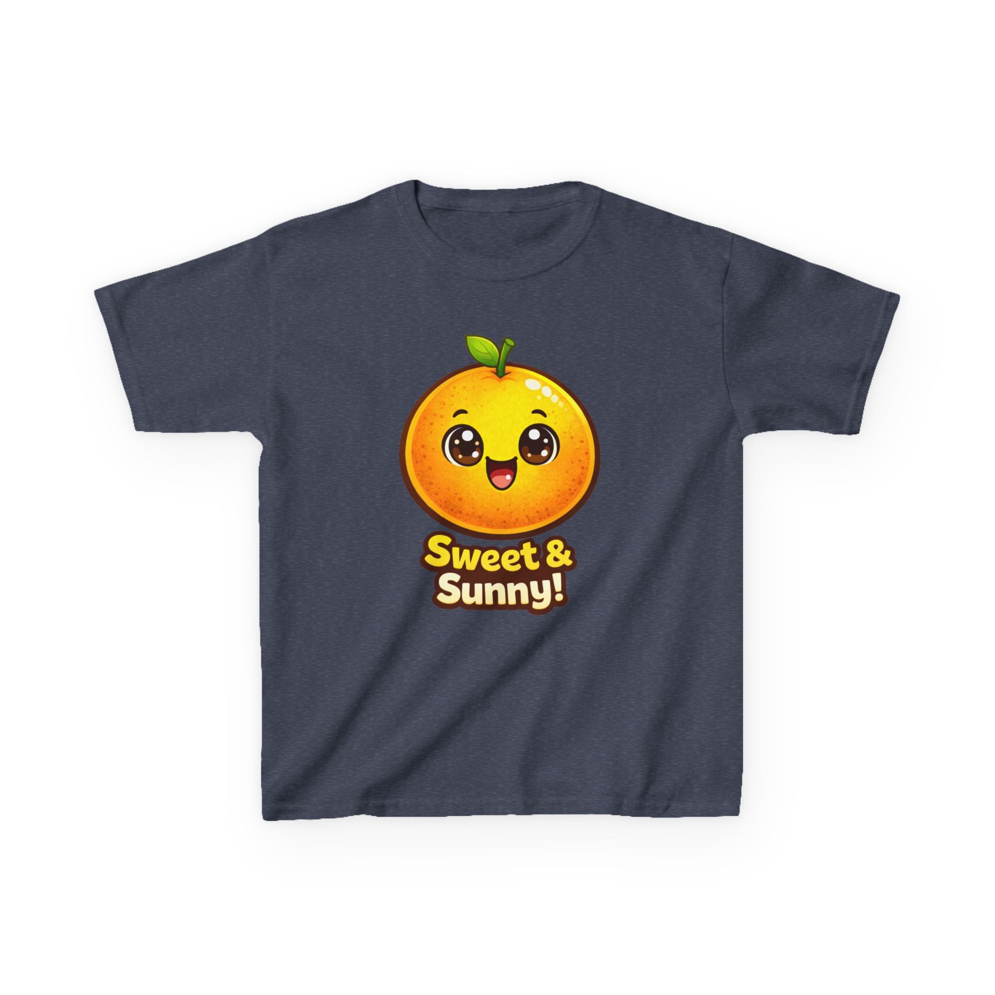 Kids Food T-Shirt — 'Sweet & Sunny!' Kawaii Orange Graphic Tee