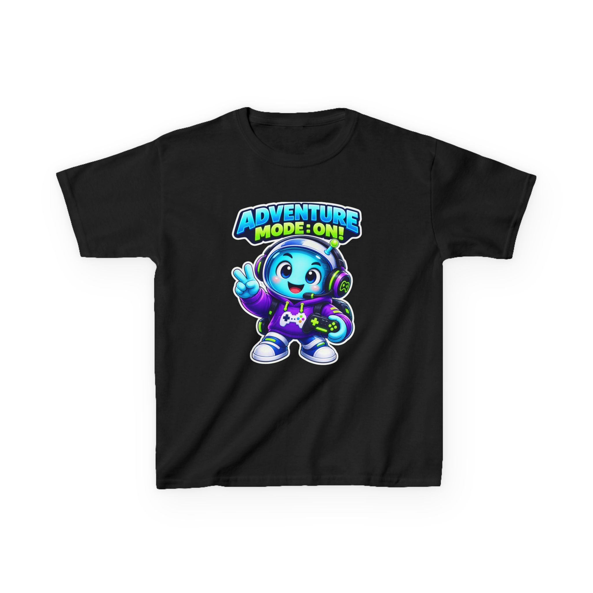 Kids Adventure T-Shirt — 'Adventure Mode On!' Cute Gamer Alien Graphic Tee