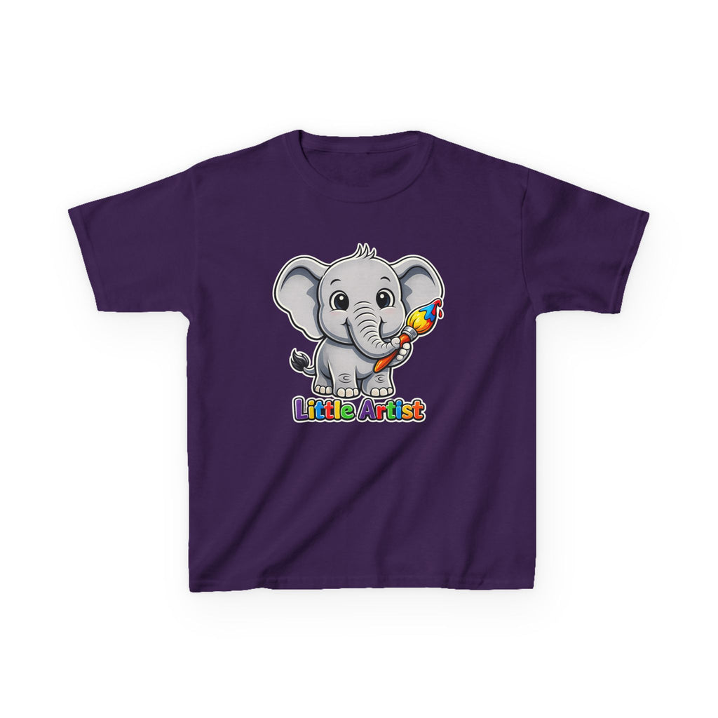 Kids Elephant T-Shirt — 'Little Artist' Art & Painting Cute Elephant Graphic Tee