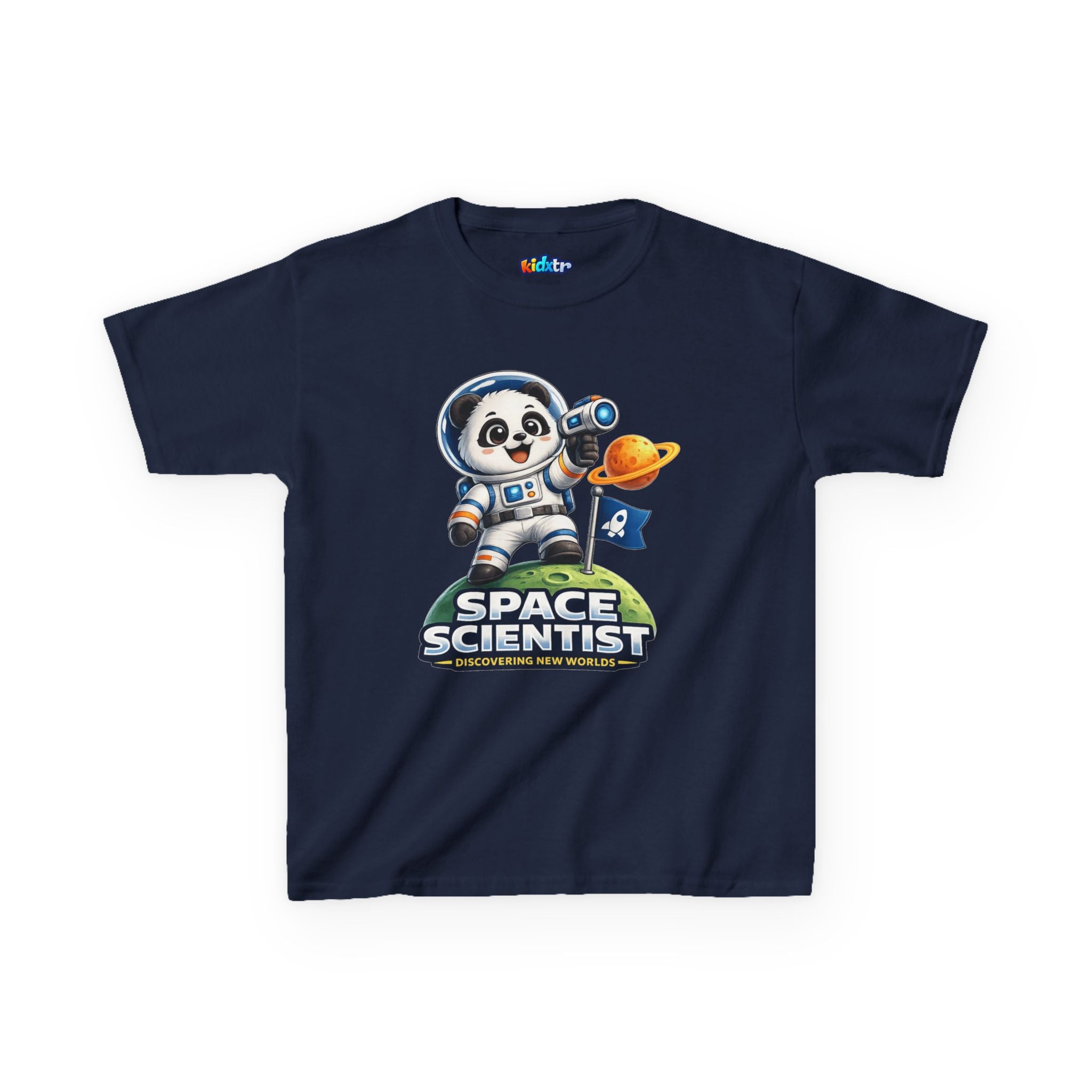 Kidxtr™ Kids Space T-Shirt — 'Space Scientist' Panda Astronaut Graphic Tee