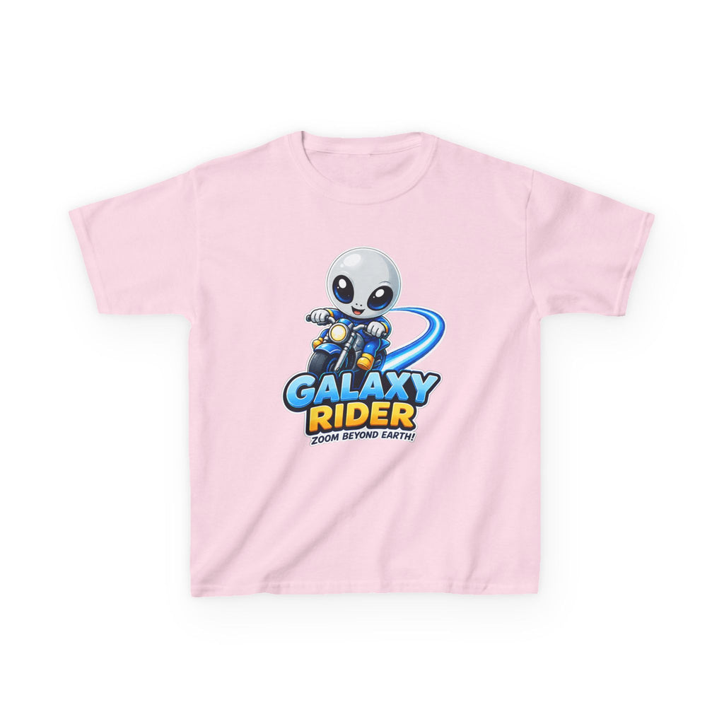 Kids Space T-Shirt — 'Galaxy Rider' Alien Scooter Cosmic Graphic Tee