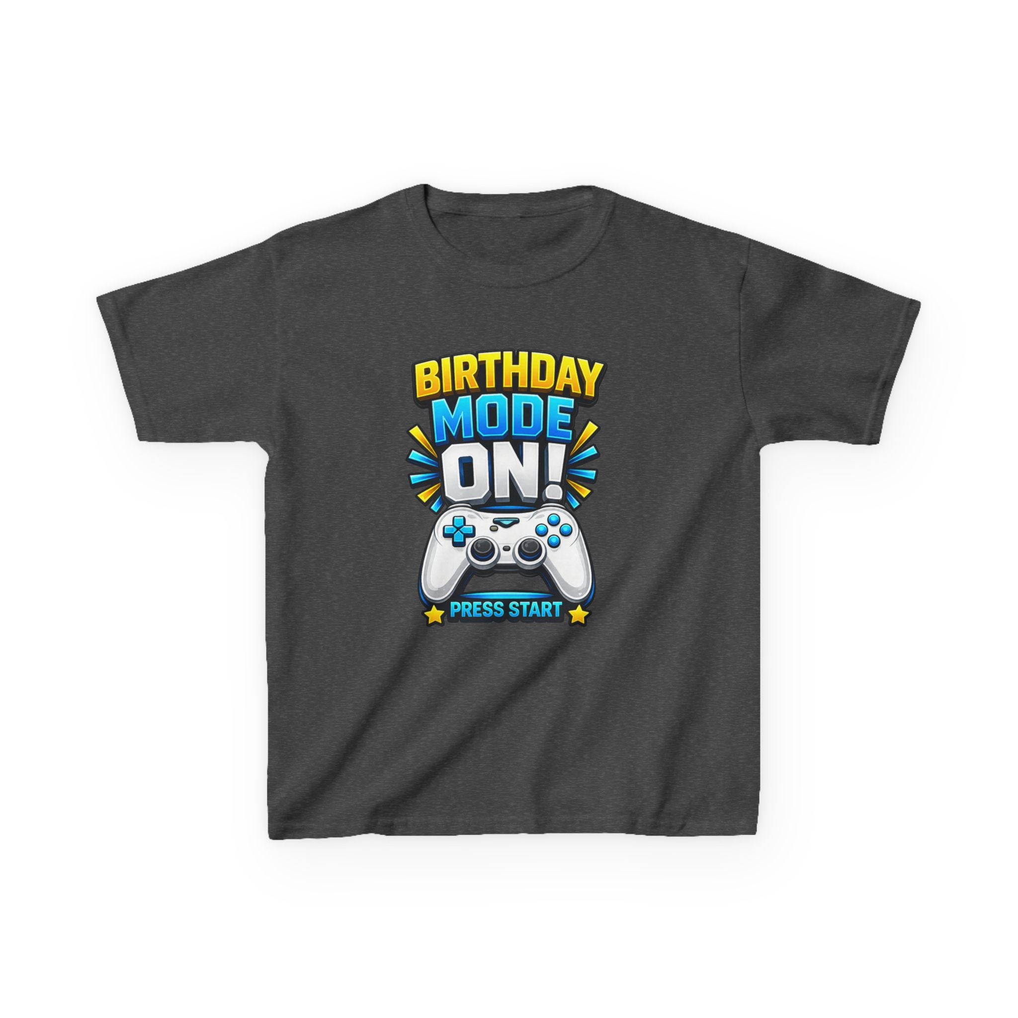 Kids Birthday T-Shirt — 'Birthday Mode On' Gamer Controller Graphic Tee