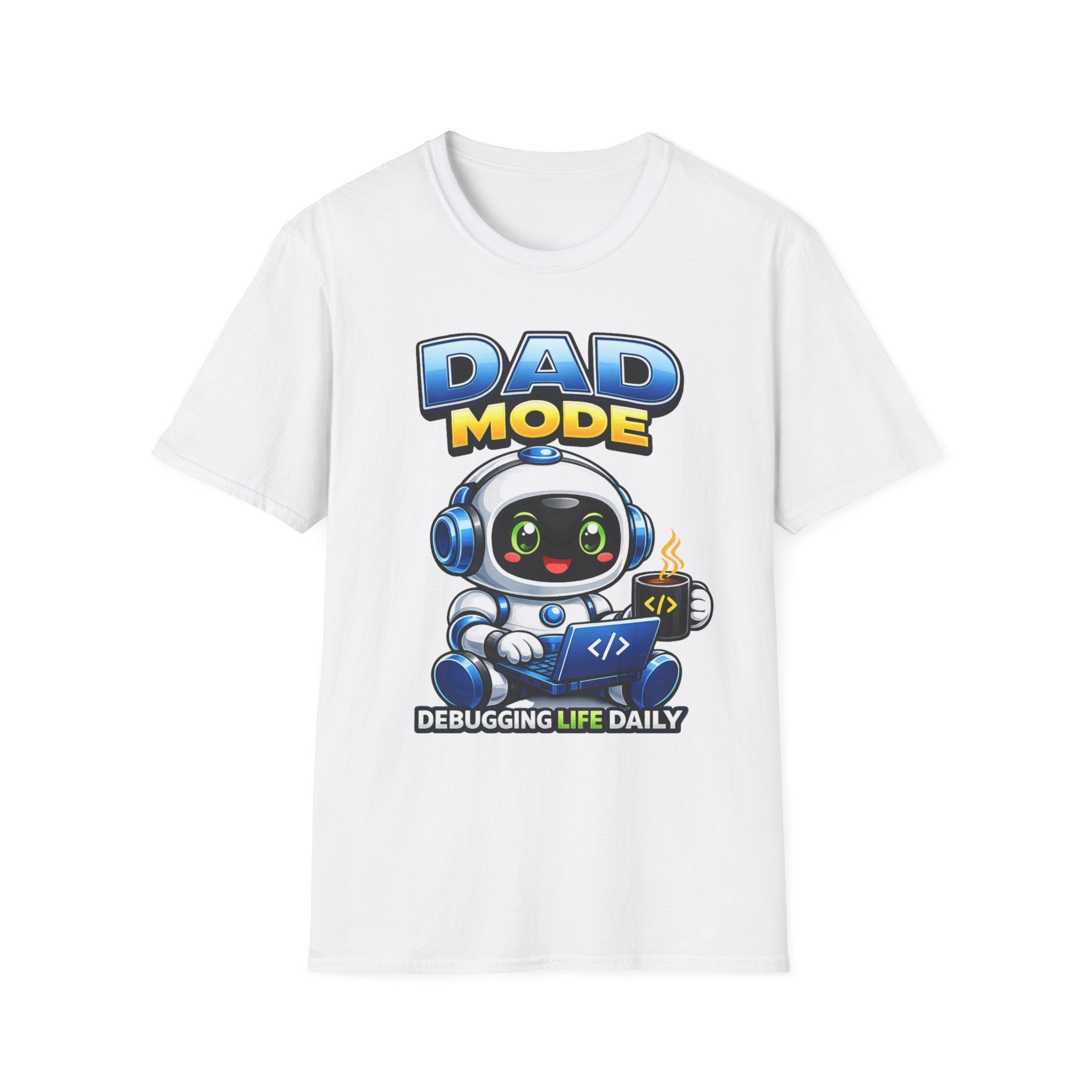 Dad Coding Robot T-Shirt – Debugging Life Daily Graphic Tee