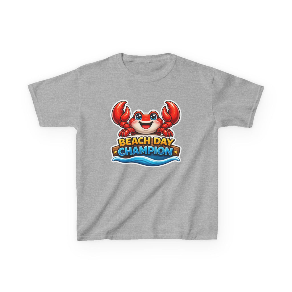 Kids Crab T-Shirt — 'Beach Day Champion' Crab Graphic Tee