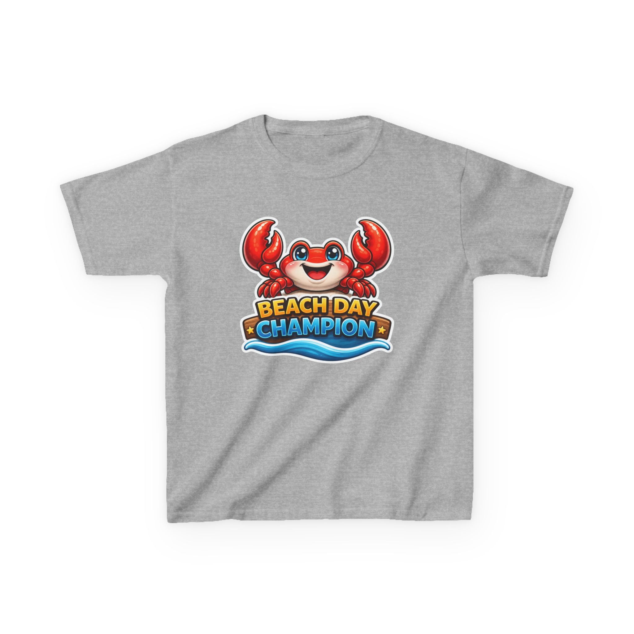 Kids Crab T-Shirt — 'Beach Day Champion' Crab Graphic Tee