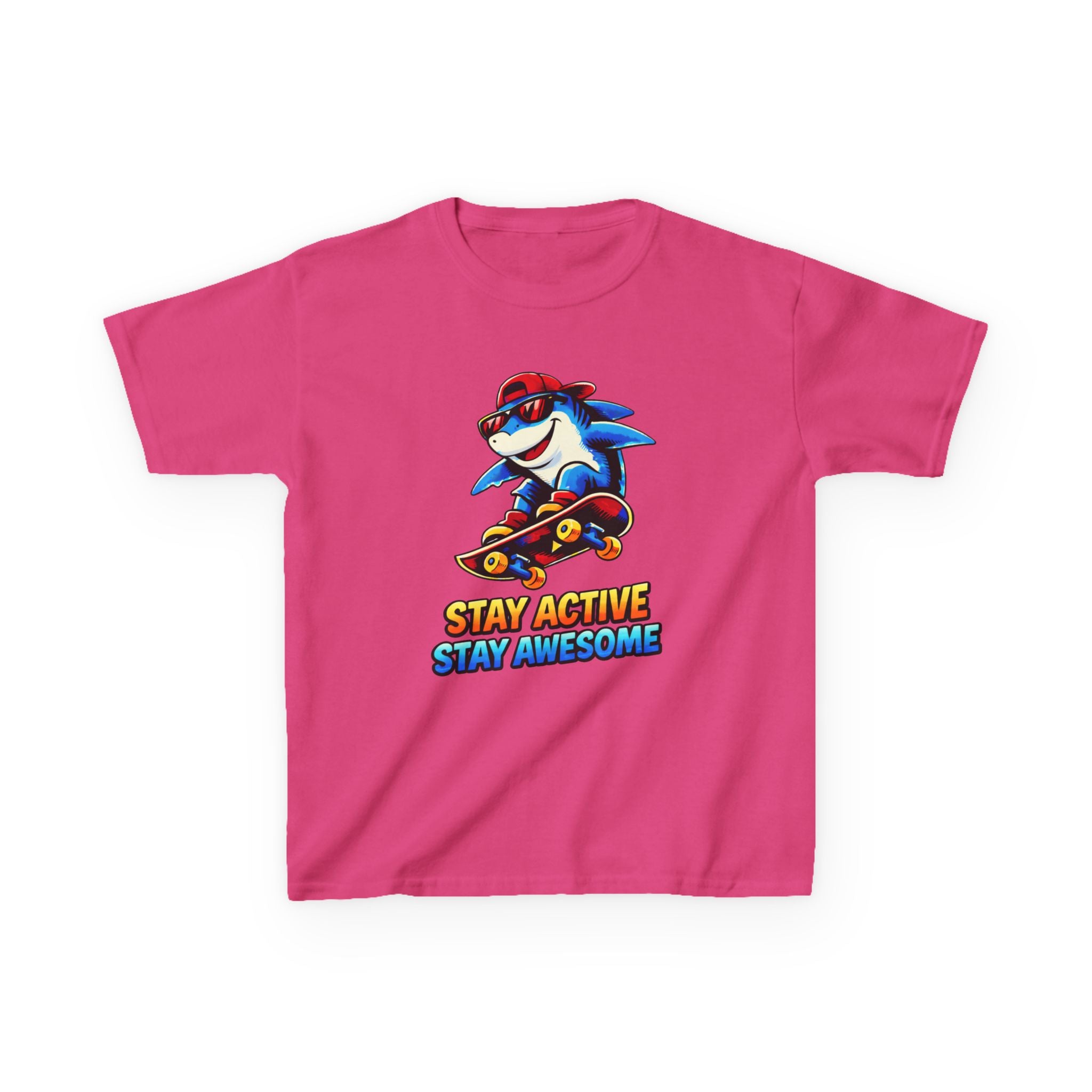 Kids Skateboard Shark T-Shirt – Stay Active Graphic Tee