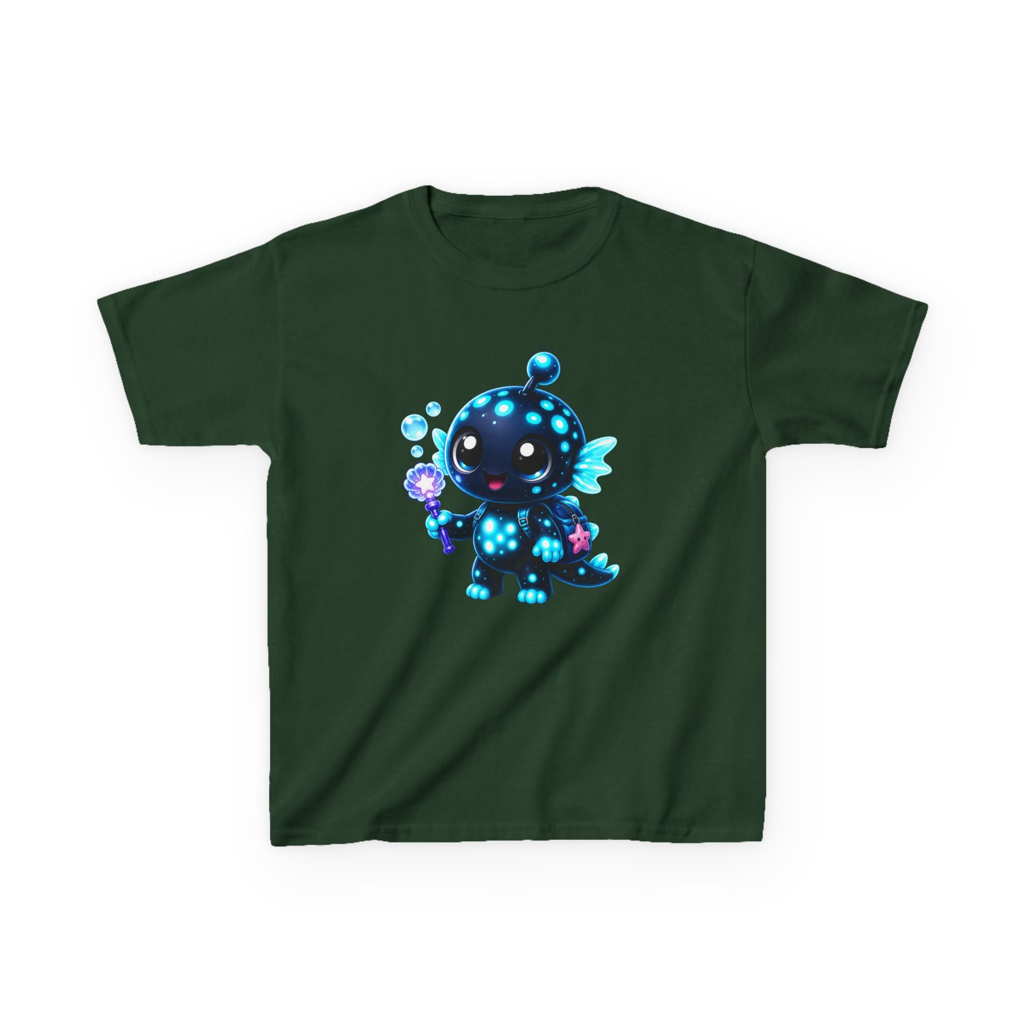Kids Ocean T-Shirt — 'Bubble Monster' Cute Glowing Sea Creature Graphic Tee