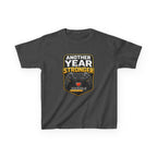 Kids Birthday T-Shirt — 'Another Year Stronger' +10 XP Level Up Graphic Tee