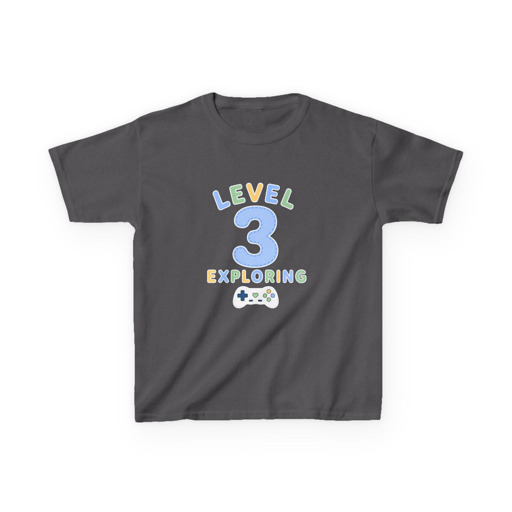 Kids Birthday Gaming T-Shirt — 'Level 3 Exploring' Gamer Graphic Tee