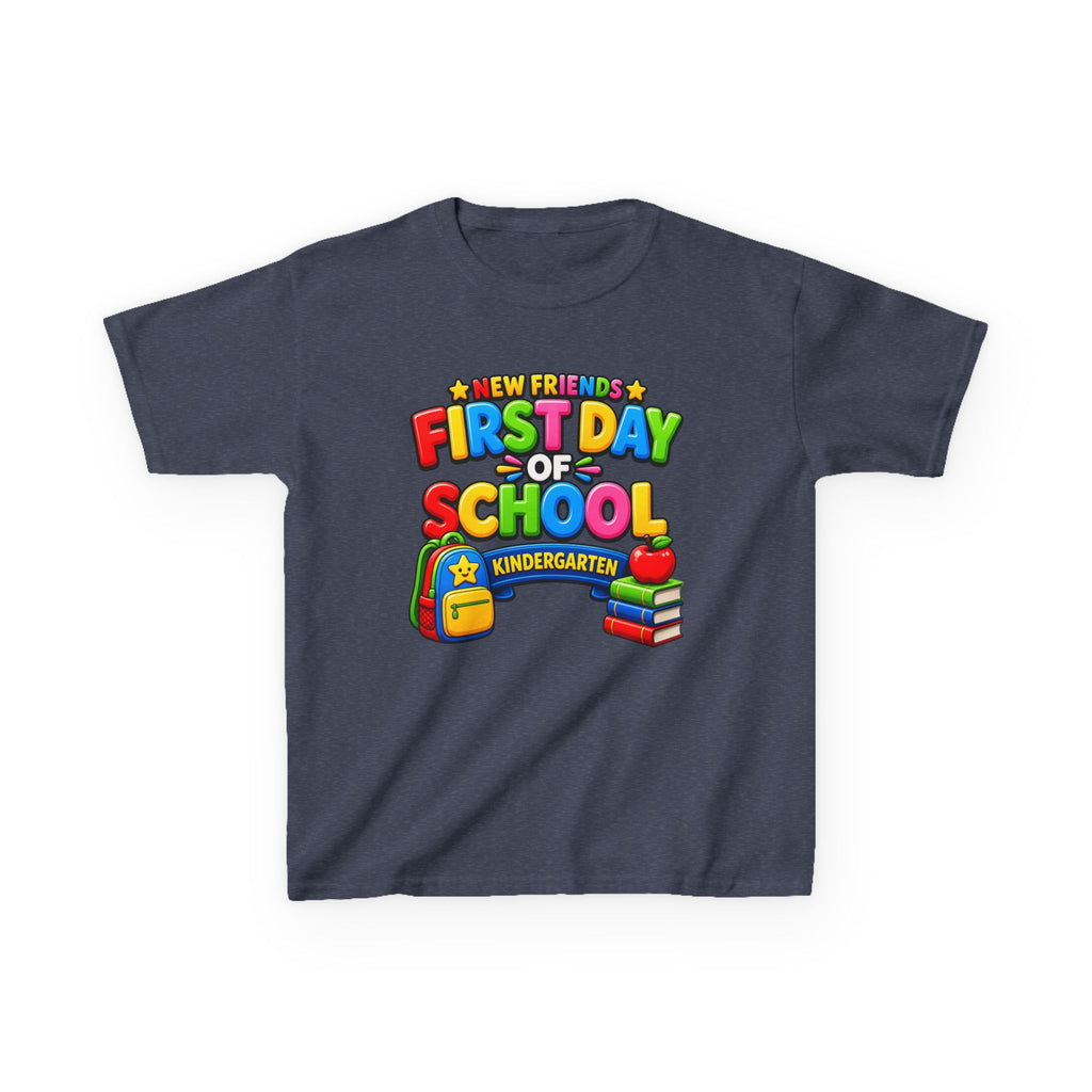 Kids Kindergarten T-Shirt — 'New Friends' First Day of School Graphic Tee