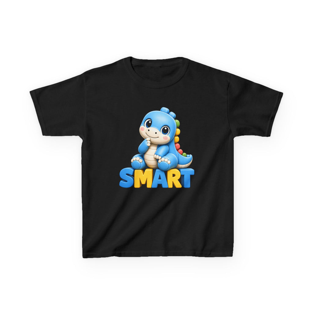 Kids Dinosaur T-Shirt — 'SMART' Blue Dino Graphic Tee