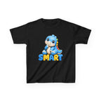 Kids Dinosaur T-Shirt — 'SMART' Blue Dino Graphic Tee