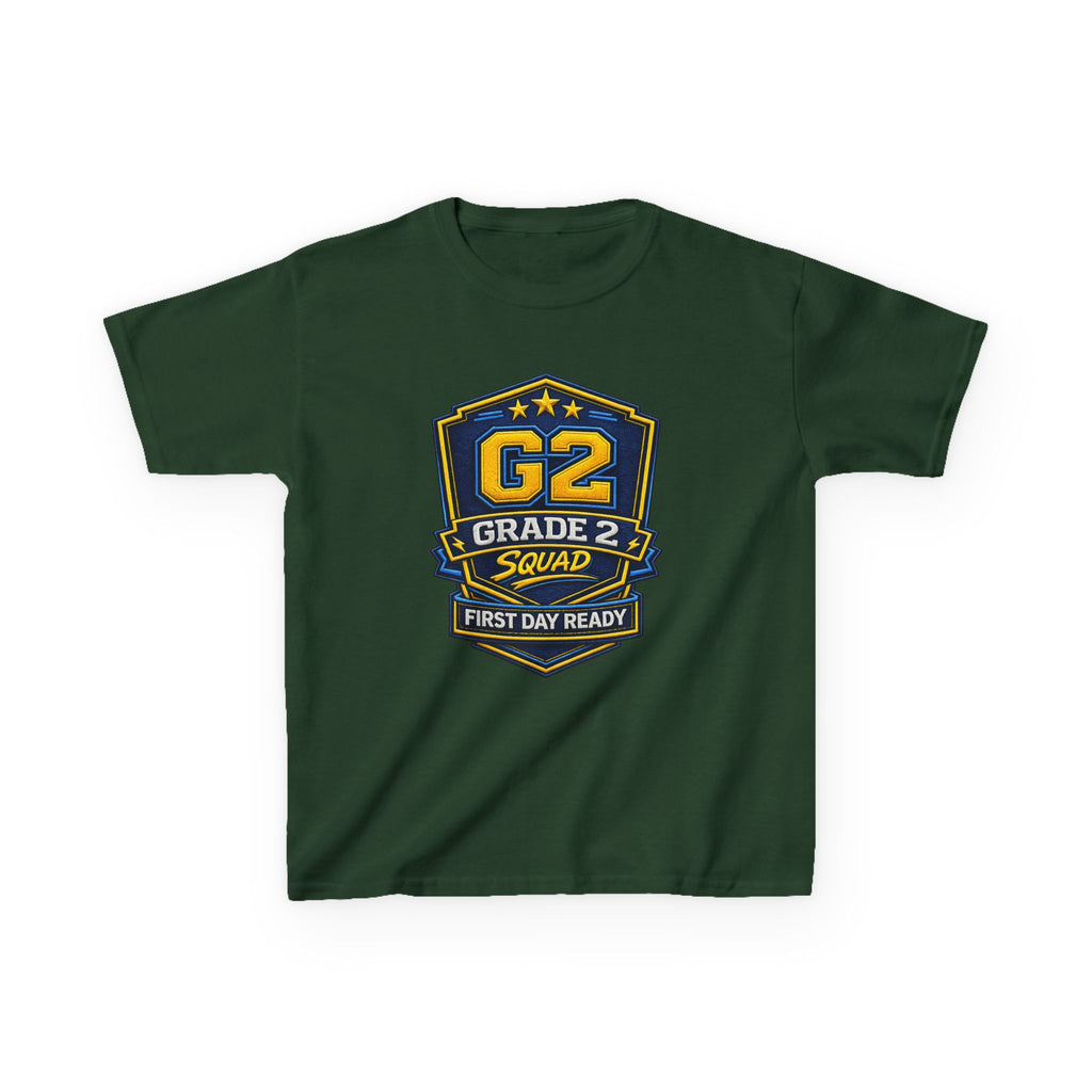 Grade 2 Squad Kids T‑Shirt — "G2 Grade 2 Squad: First Day Ready" Back‑to‑School Tee