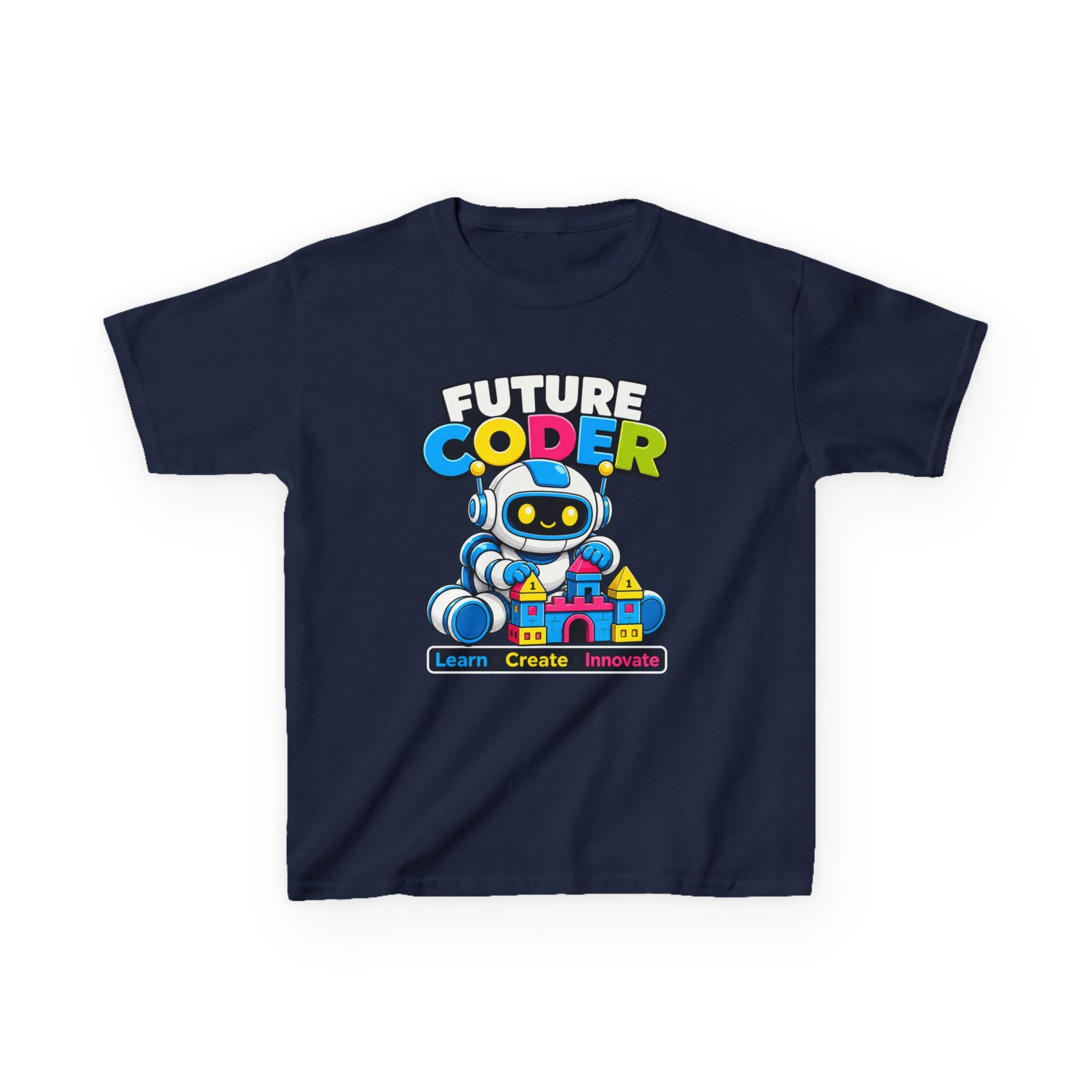 Kids Coding T-Shirt — 'Future Coder' Robot Learn Create Innovate Graphic Tee