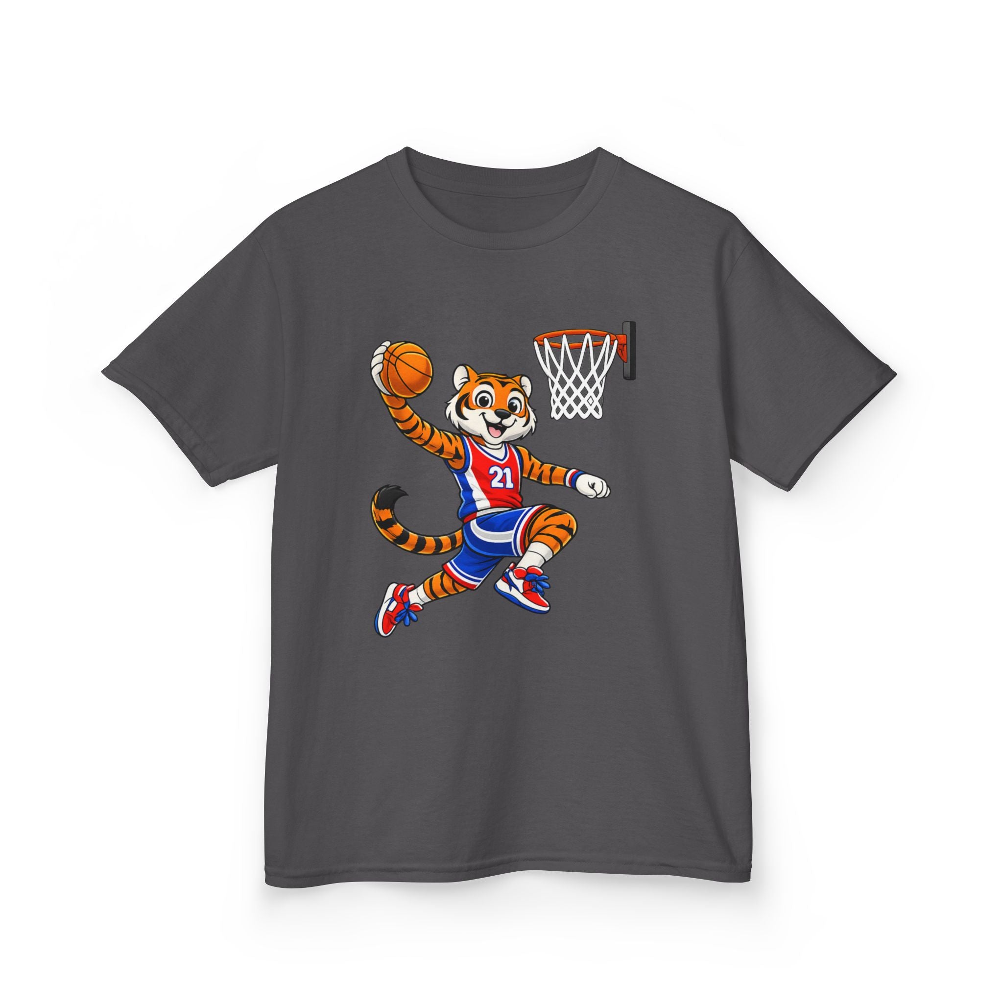 Kids Basketball Tiger T-Shirt – Dunking Tiger Graphic Tee