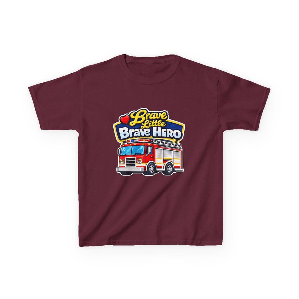 Kids Tee — "Brave Little Brave Hero" Firetruck Graphic