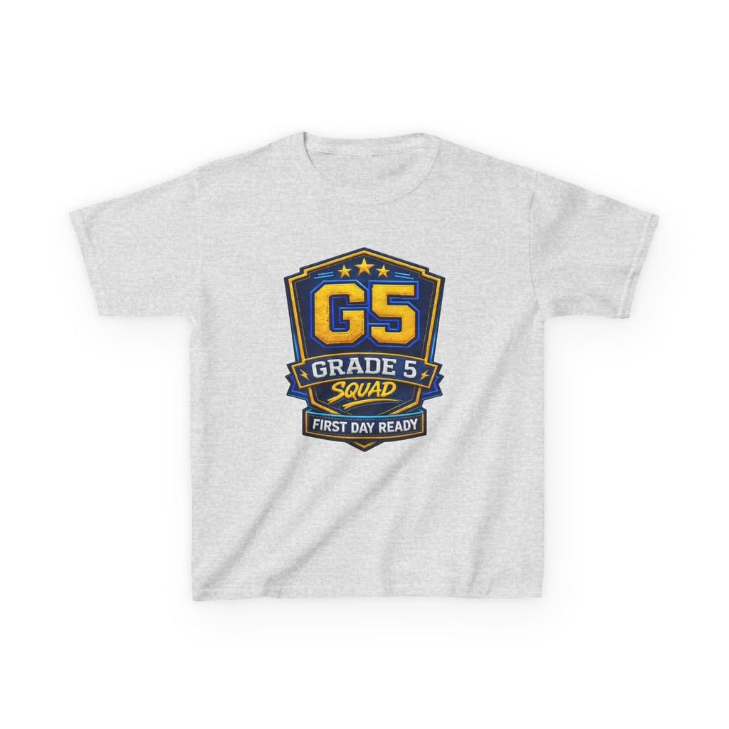 Grade 5 Squad Kids T‑Shirt — "G5 Grade 5 Squad: First Day Ready" Back‑to‑School Tee