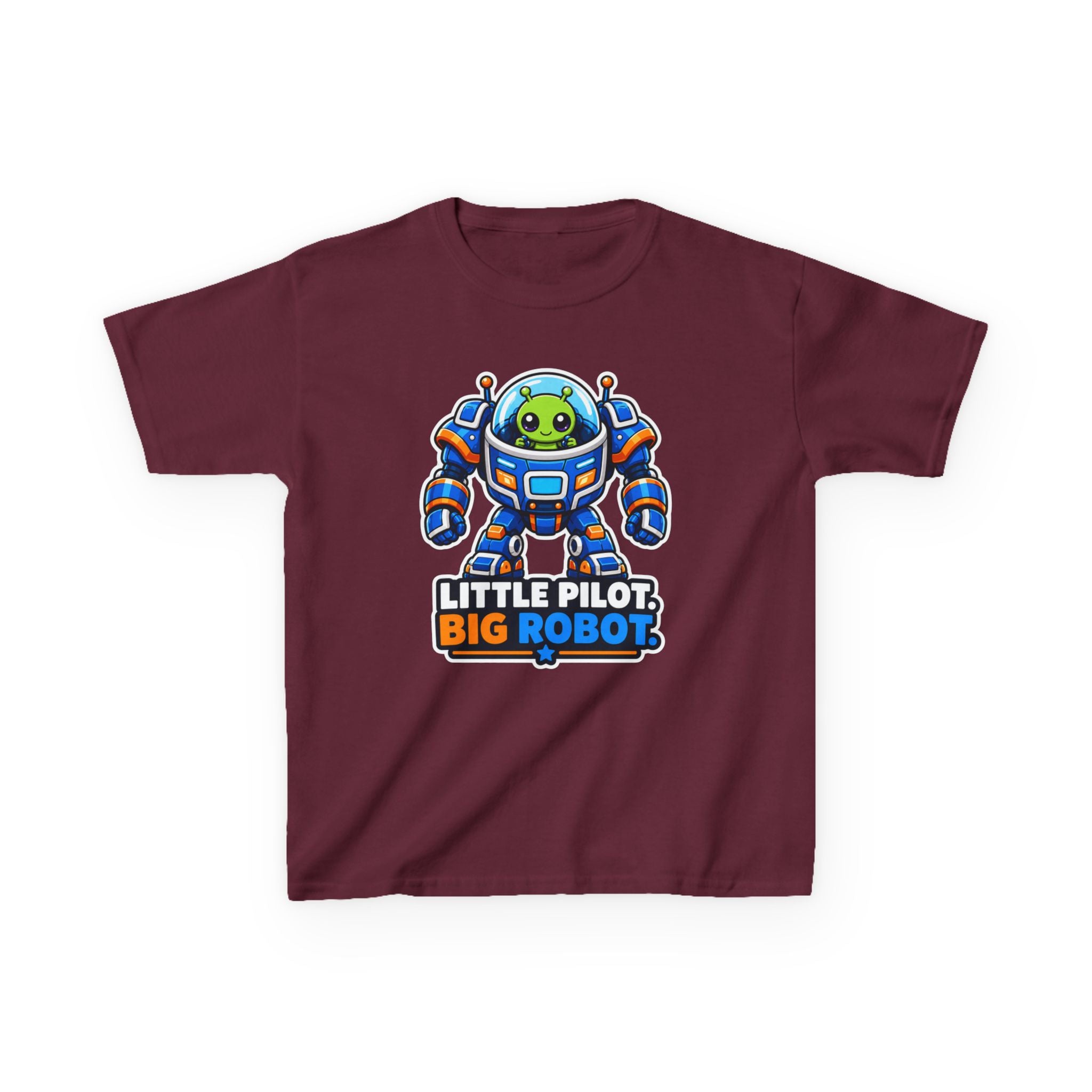 Kids Space Robot T-Shirt — 'Little Pilot, Big Robot' Cute Alien Graphic Tee