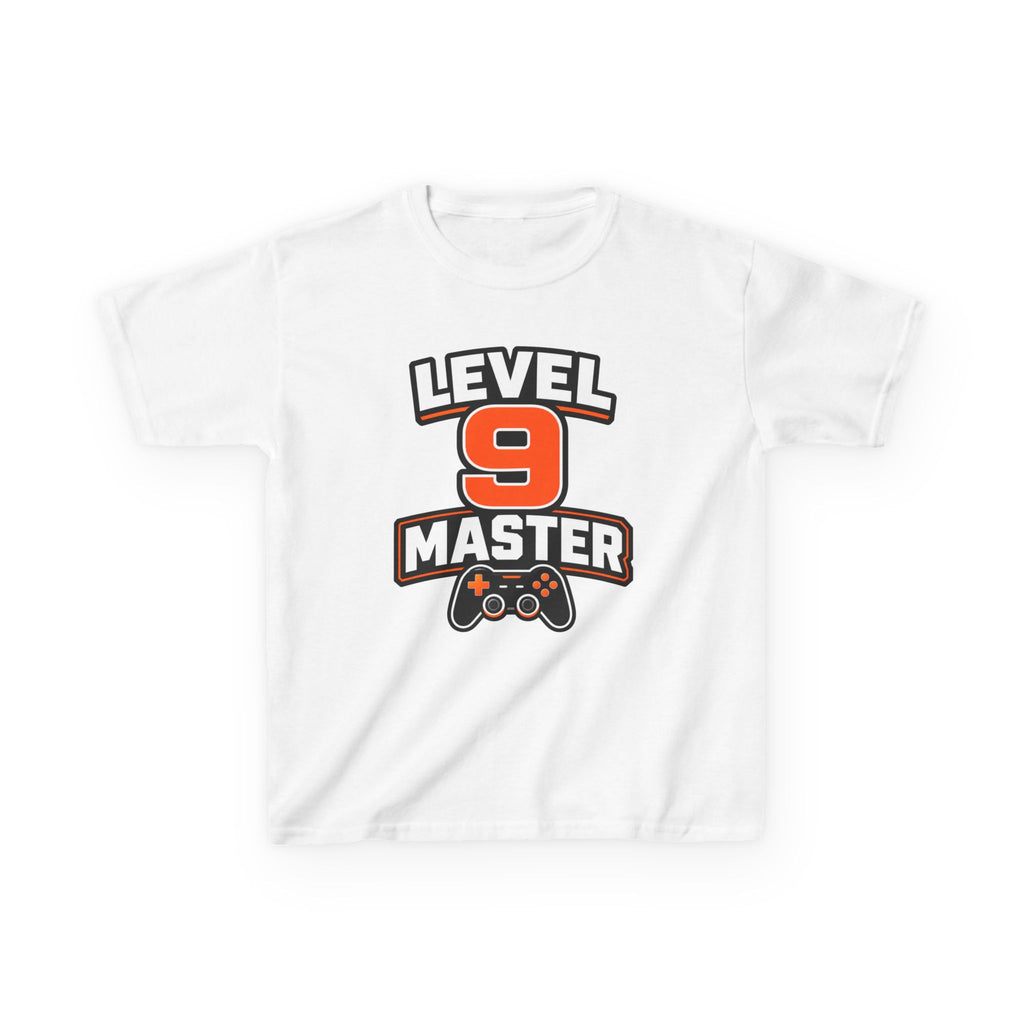 Kids Gaming T-Shirt — 'Level 9 Master' Gamer Graphic Tee