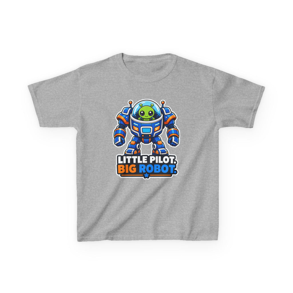 Kids Space Robot T-Shirt — 'Little Pilot, Big Robot' Cute Alien Graphic Tee