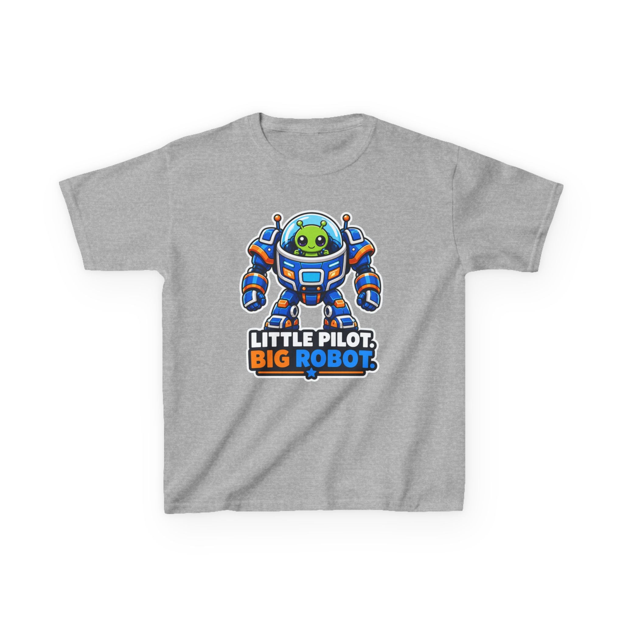 Kids Space Robot T-Shirt — 'Little Pilot, Big Robot' Cute Alien Graphic Tee