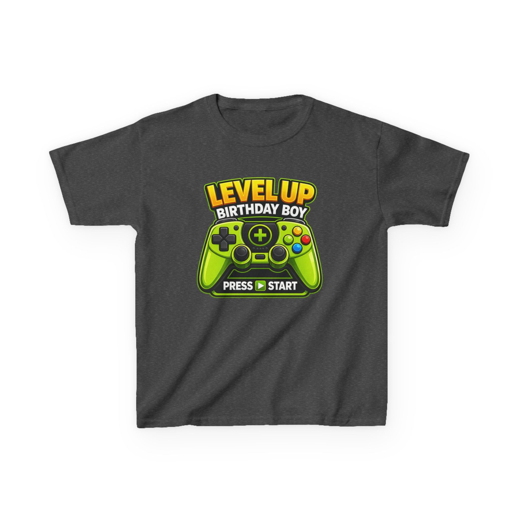 Kids Video Game T-Shirt — 'Level Up Birthday Boy' Game Controller Graphic Tee