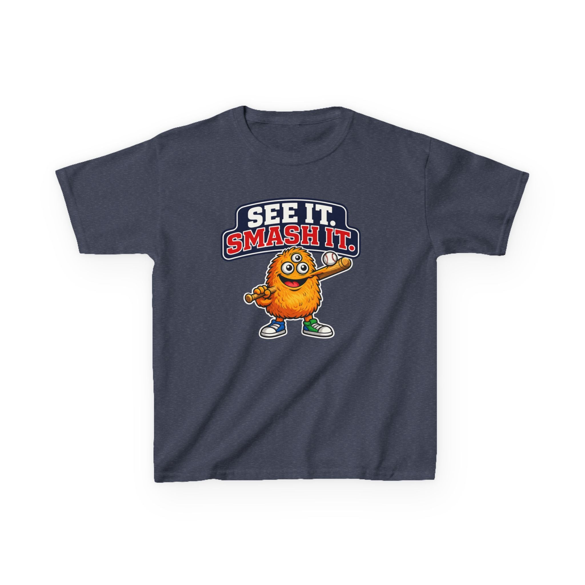 Kids Cookie T-Shirt — 'See It. Smash It.' Cartoon Cookie Character Graphic Tee