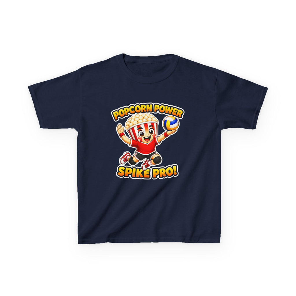 Kids Volleyball T-Shirt — 'Popcorn Power' Spike Pro Graphic Tee