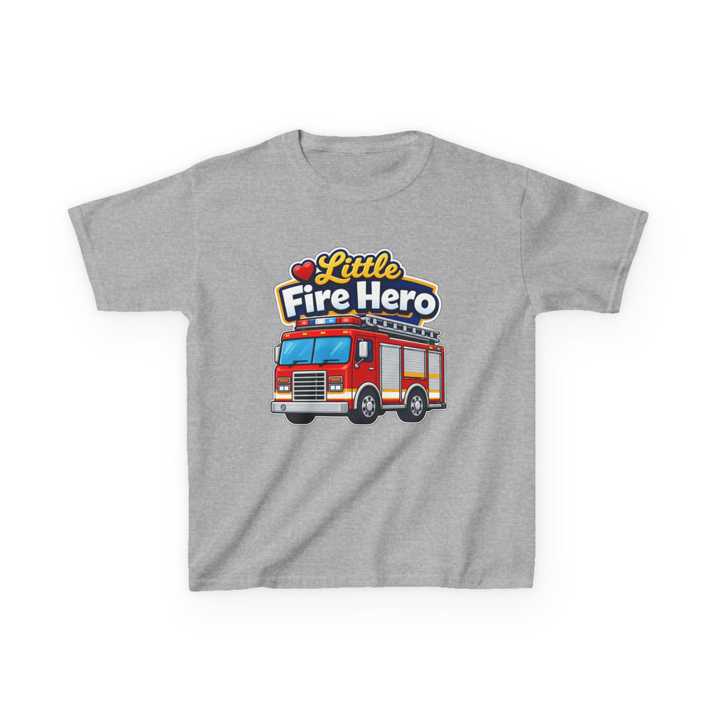 Kids Firefighter T-Shirt — 'Little Fire Hero' Firetruck Graphic Tee