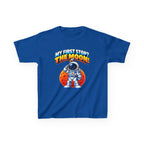 Kidxtr™ Kids Space T-Shirt — 'My First Stop: The Moon' Astronaut Graphic Tee