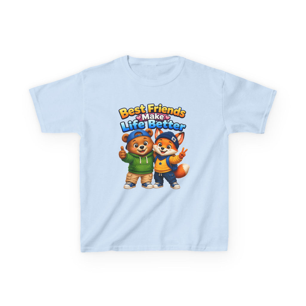 Kids Friendship T-Shirt — 'Best Friends Make Life Better' Cute Bear & Fox Graphic Tee