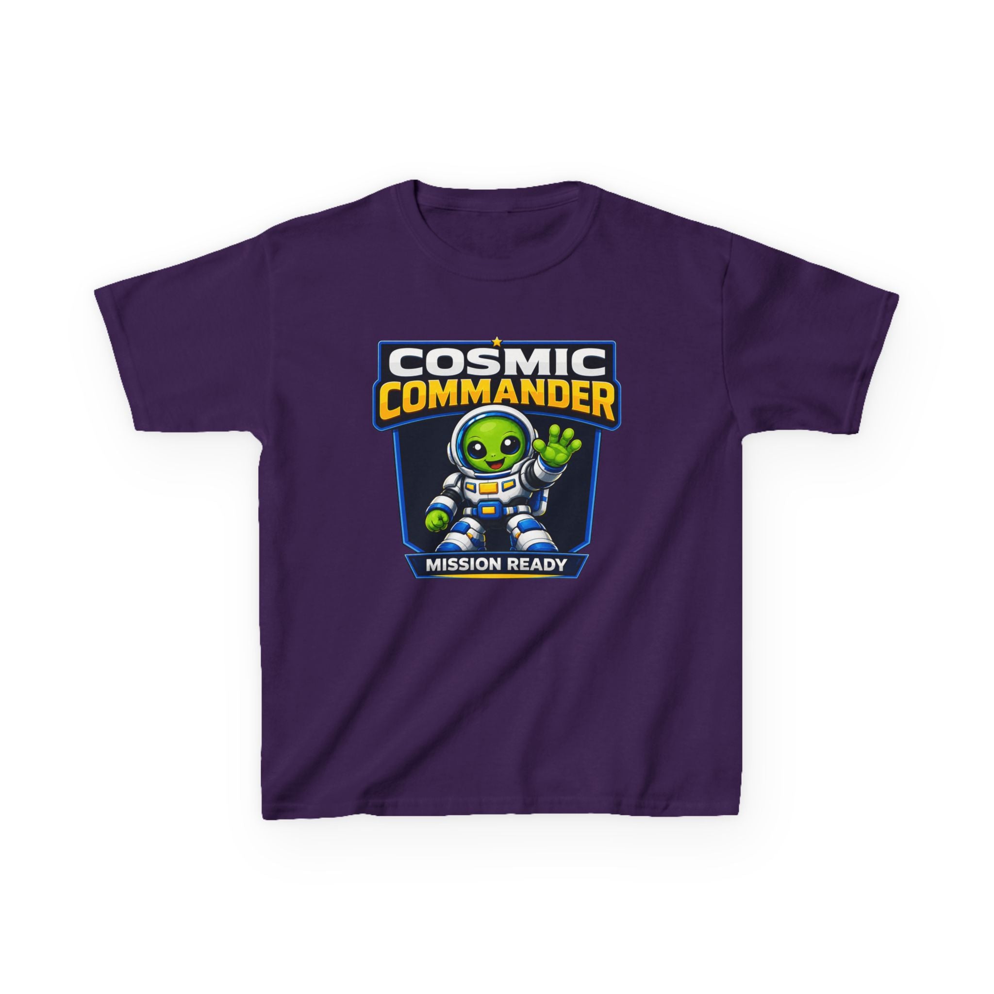 Kids Tee — "Cosmic Commander: Mission Ready" Alien Astronaut Graphic