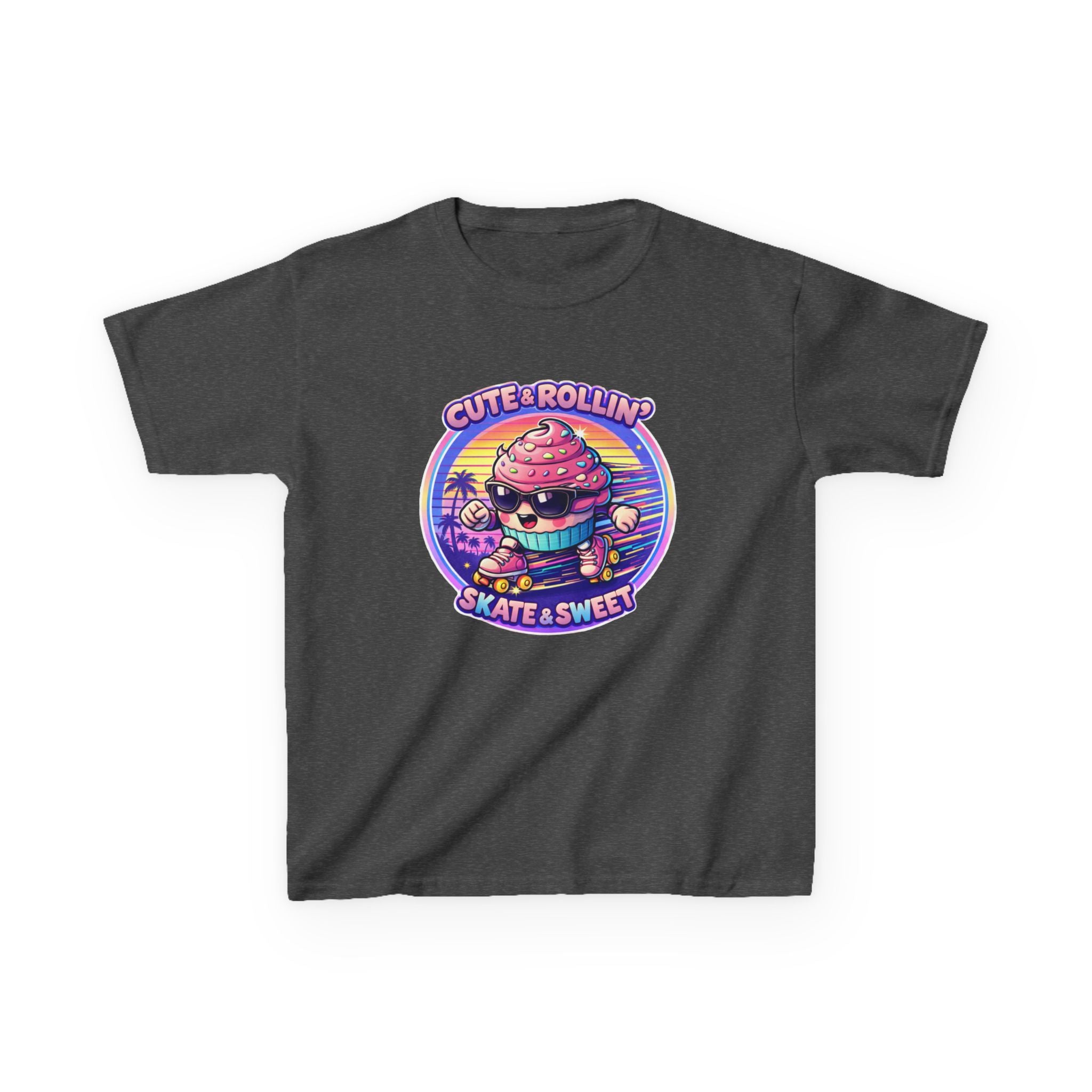 Kids Cupcake T-Shirt — 'Sweet Moves' Skateboarding Cupcake Graphic Tee